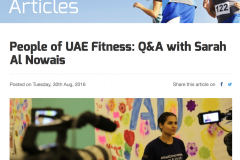 People of UAE Fitness: Q&A with Sarah Al Nowais, 30 August 2016, Fitnesslink.me