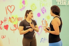 Sheikha Al Qassimi giving Noha nutrition tips